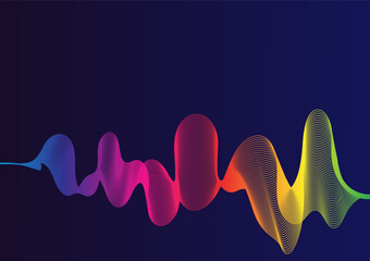 Sounds wave with spectrum color background