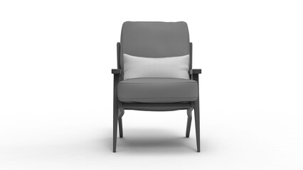 Canvas Print - arm chair front view with shadow 3d render