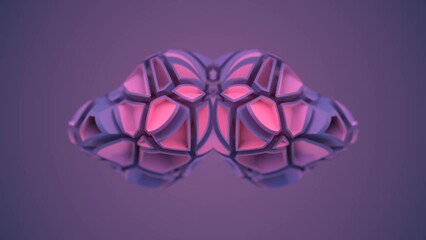 Poster - Fantastic symmetrical object with crack pattern loop animation. 3d rendering