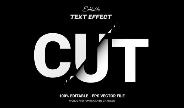cut editable text effect