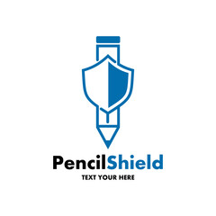 Wall Mural - Pencil shield logo template illustration