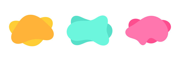 Wall Mural - flat design amoeba liquid banners isolated on white background.