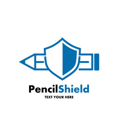 Wall Mural - Pencil shield logo template illustration