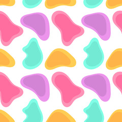 Poster - Abstract liquid amoeba shapes colorful seamless pattern.