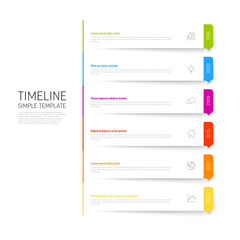 Aufkleber - simple vertical infographic timeline template made from white paper stripes on one side