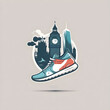 London marathon minimalistic square emblem