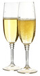 Two glasses of champagne white sparkling wine