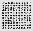 © Léo Alexandre - Abstract and basic shapes collection. Minimalist symbols. Black Iconography. Flat vector icon. Icons set. Primitive forms. Modernist abstract geometric shapes. Geometric elements. Brutalist design.