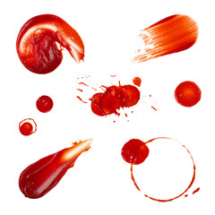 Wall Mural - Collection of red tomato ketchup stains