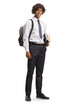 © Ljupco Smokovski - Full length portrait of an african american male student in a college uniform holding books