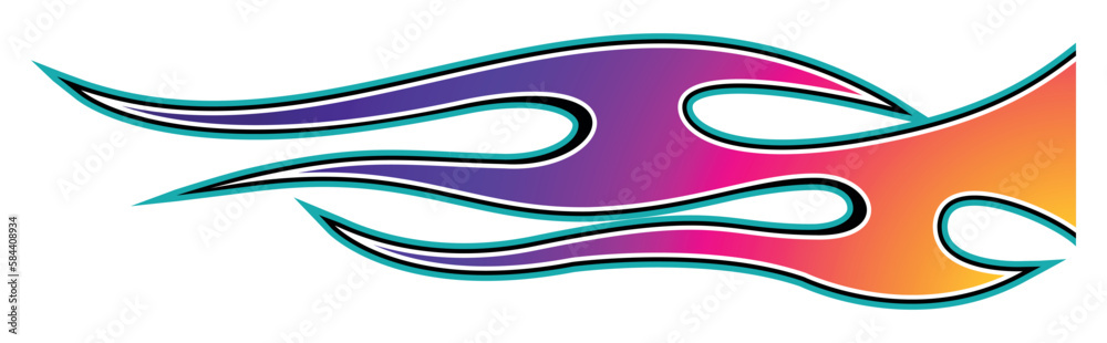 Multicolor Green Racing Flames Speed flame sports car decal vinyl sticker. Racing car tribal fire ...