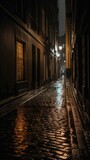 Fototapeta Uliczki - street at night, generative AI
