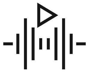 Poster - Audio record line icon. Play sound sign