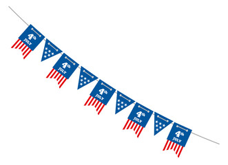 Wall Mural - Patriotic american bunting. Hanging flag party decoration