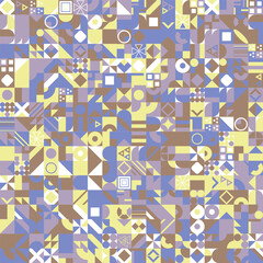 Poster - Geometric pattern with different colorful figures. Background for poster, banner, wallpaper, flyer, brochure
