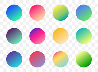 Poster - set of round vector gradient. multicolor sphere. modern abstract background texture. template for de