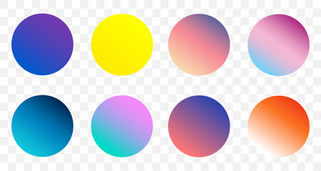 Poster - set of round vector gradient. multicolor sphere. modern abstract background texture. template for de