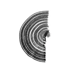 Wall Mural - abstract vector paint smear. hand drawn design element. black ink on white background.