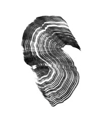 Wall Mural - abstract vector paint smear. hand drawn design element. black ink on white background.