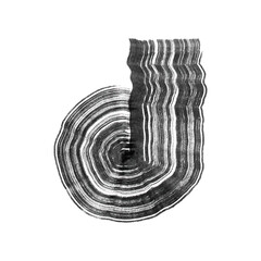 Wall Mural - abstract vector paint smear. hand drawn design element. black ink on white background.