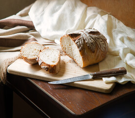 Sticker - Tasty soft bread on the board