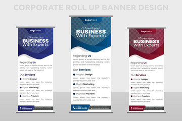 Modern roll up banner template for the exhibition, Corporate Business stand, editable roll up banner vector template, Vertical roll up, x-stand, exhibition display, Retractable banner stand set