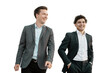 © muse studio - Young guys businessmen crypto investors, transparent background, png, isolated.