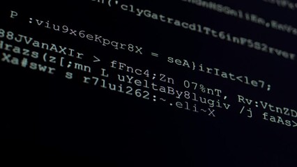Wall Mural - program code. computer programming code scroll. source code on the monitor screen.