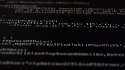 Wall Mural - program code. web development. computer programming code scroll. source code on the monitor screen.