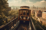 Fototapeta Londyn - View from Roosevelt Island Tram - New York. Generative AI