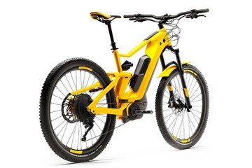 Sticker - Yellow black bike for bicycling insulated on white background, generative ai, created with generative ai