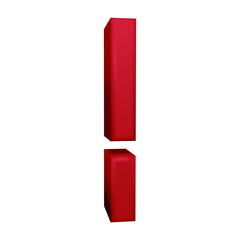 Poster - Red exclamation mark symbol or icon design in 3d rendering 