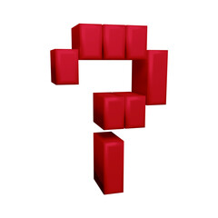 Poster - Red question mark or icon design in 3d rendering