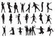 © Pk2domain - Collection Isolated fun Boy and Girl, Set Of Children in Silhouette Kids, Vector