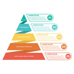 Pyramid Infographic, funnel pyramid business infographic with 4 charts. Template can be edited, recolored, editable. EPS Vector	