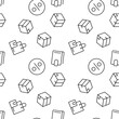 © Dilia Almukhambetova - Monochrome vector seamless pattern of percent sign, box, wallet for web sites and polygraphy