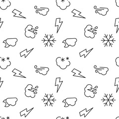 Wall Mural - seamless monochrome repeating pattern of weather signs