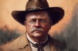 Theodore Roosevelt artwork . Creative illustration. (Ai Generate)