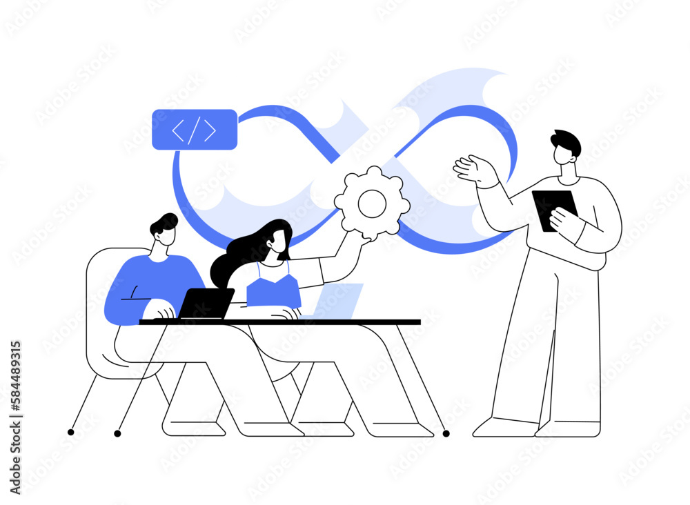 Devops Image DevOps team abstract concept vector illustration. Stock Vector | Adobe ...