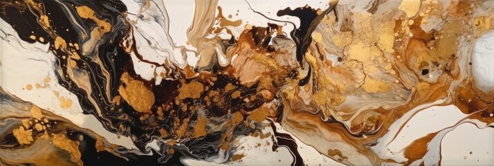 Wall Mural - an abstract header with a paint and ink splash and splatter pattern. generative ai.