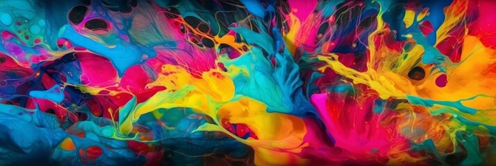 an abstract header with a paint and ink splash and splatter pattern. generative ai.
