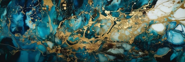 Wall Mural - an abstract header with a paint and ink splash and splatter pattern. generative ai.