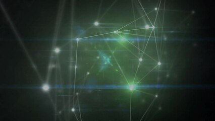 Poster - Animation of network of connections on green background