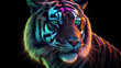 a bengal tiger in colorful iridescent view