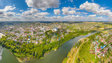 Fototapeta Miasta - Yelets, Russia. Panorama of the city center. Aerial view