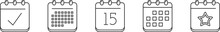 Five Calendar Line Icons