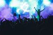 © erika8213 - Crowd at concert and blurred stage lights.