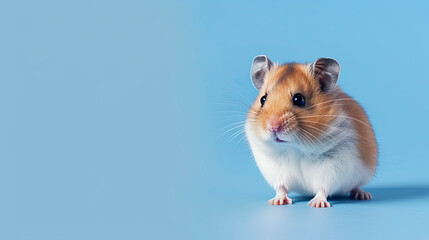 Banner with hamster. Copy space, background. Generative AI.