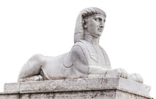 Sphinx Statue Isolated On Transparent Background. PNG File.
