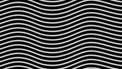 Poster - Abstract wavy rows of lines on a dark background. Design. Endless motion of same size curving stripes.